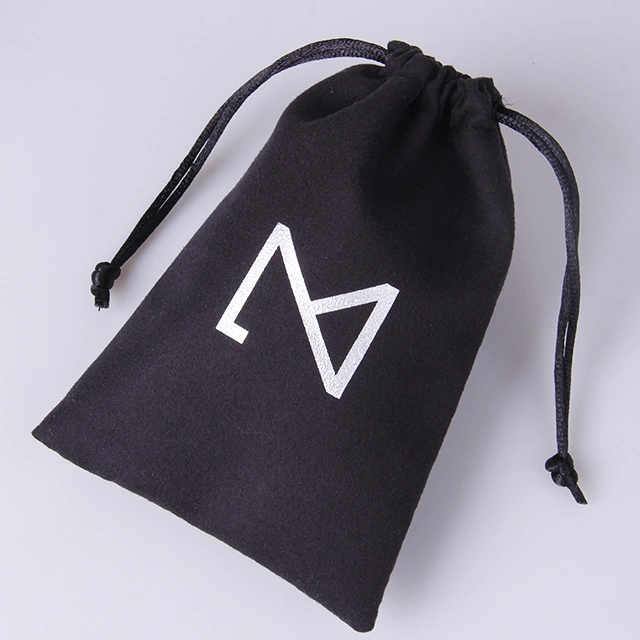 Sinicline Black Drawstring Bag for Hair Extension Packaging Bags