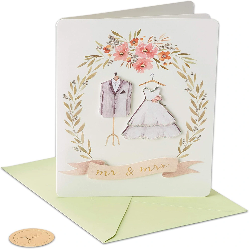 Colourful Wedding Congratulations Cards with Envelopes