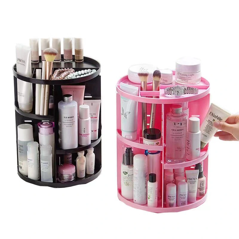 Rotating Cosmetic Storage Box Dressing Table Lipstick Brush Desktop Rack