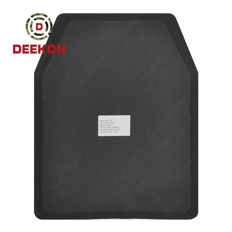 Deekon Safety protection tactique Vest Insert plate PE silicone Carbide Plaque blindée en oxyde d'aluminium