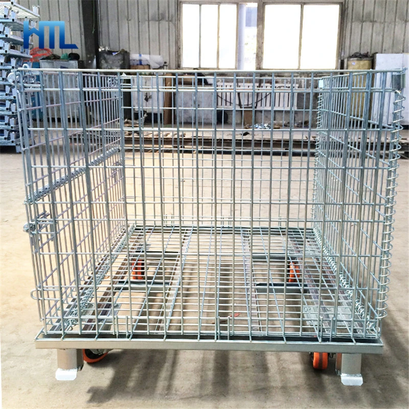 Warehouse Storage Portable Galvanized Wire Mesh Steel Bins for Sale