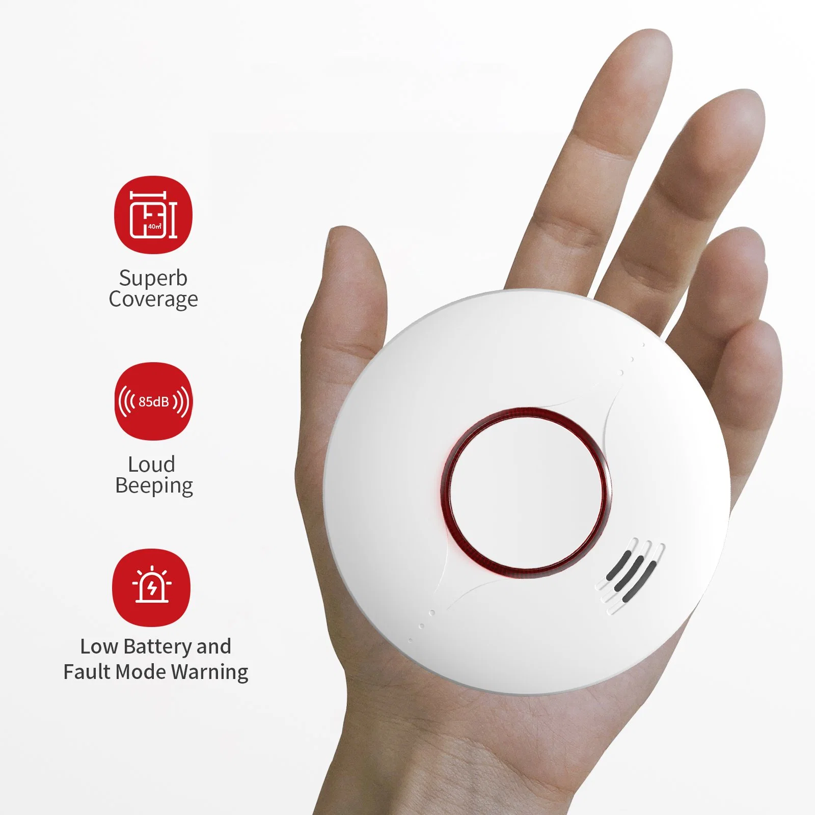 Non-Replaceable 3V Lithium Battery Smoke Alarm