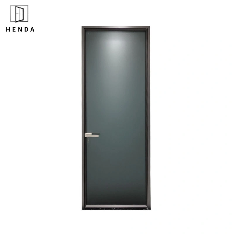 Narrow Frame Aluminium Glass Swing Door Casement/Opening Bathroom Doors with Special Frosted Glazed