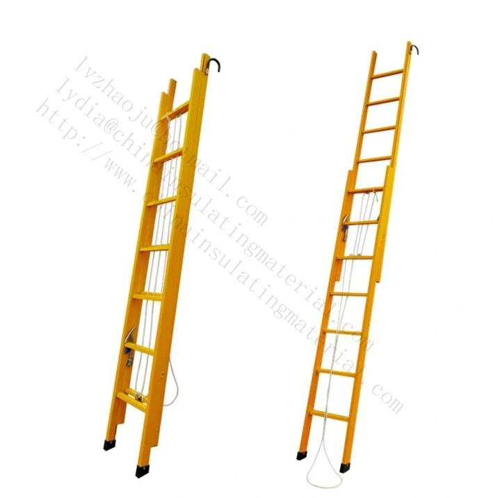 FRP Fiberglass Reinforced Plastic Insulating Extension Ladder with Aluminum Steps