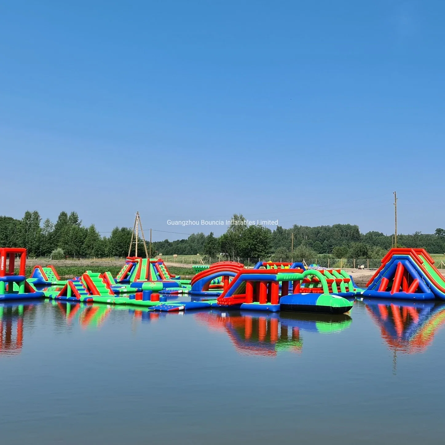 165 People Outdoor Amusement Park Inflatable Water Park for Open Water