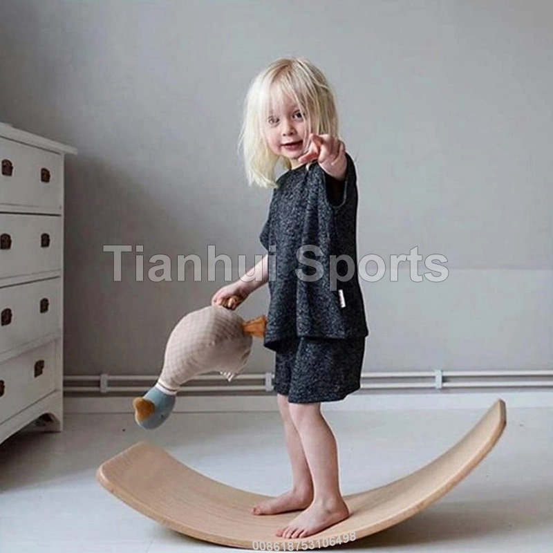 New Training Fitness Yoga Holz Kinder Stehend Balance Board Labyrinth Balance Board für Bamboo Kinder Wobble Board Holz Doppel