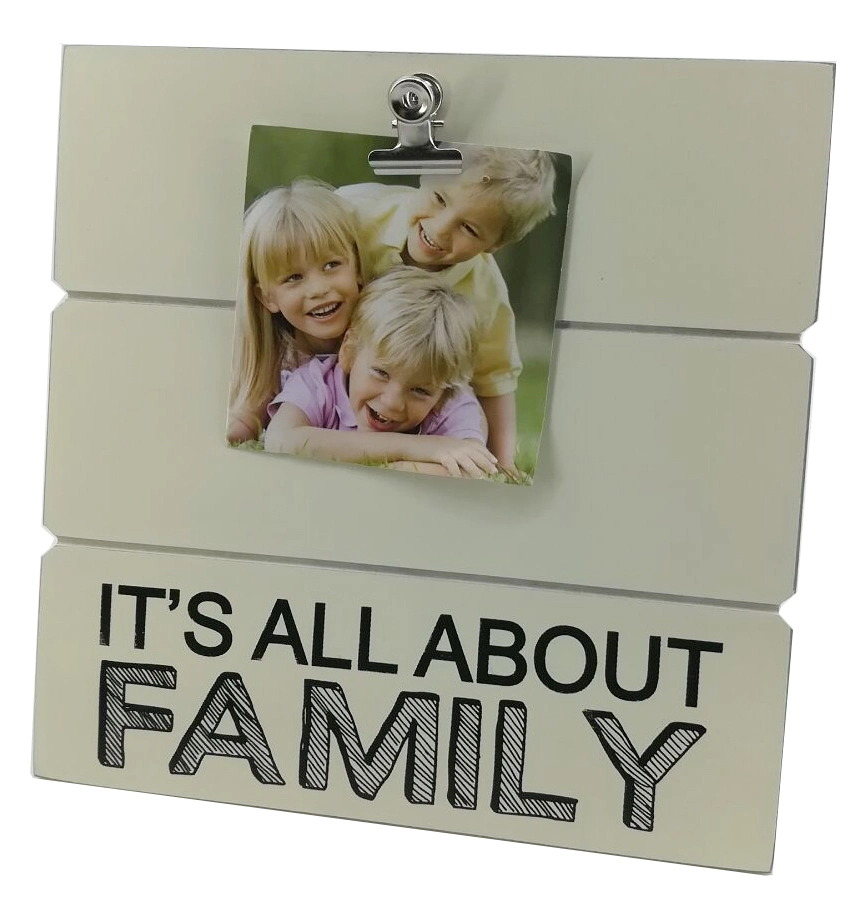 Modern Style Wooden Peg Photo Frame with Metal Clip to Holding Photos/Notes/Cards