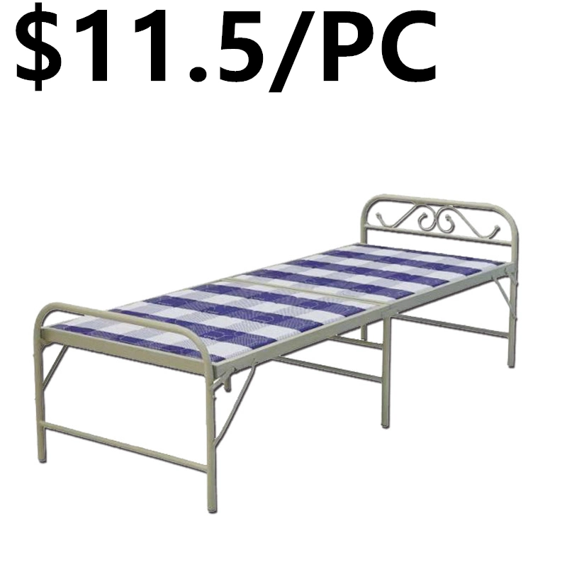 Hotel Home Furniture Modern Student Double Metal Frame Bedroom Folding Bed