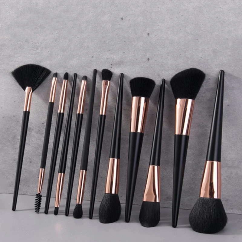 Classical 12PCS Black Makeup Brush Women Soft Cosmetic Kit Makeup Brush Sets Tools