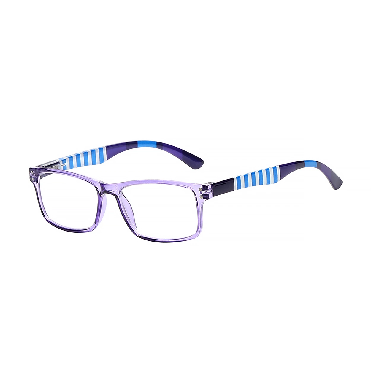 Classic Men Unique Blue Pinstripes Design Temple Blue Shield Reading Glasses