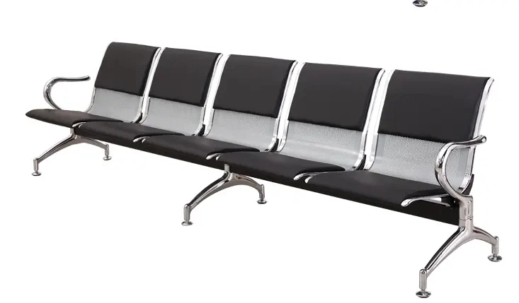 Tandem 3 Seat Airport Public PU cadeira de espera 3 lugares Metal A aguardar bancada