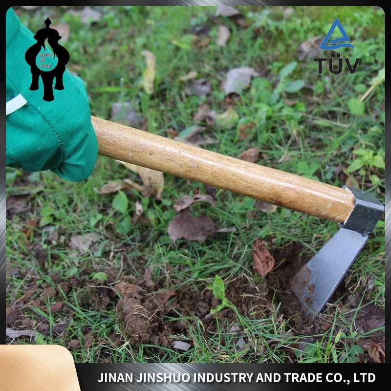 Fork and Shovel Shaped Steel Mixing Hoe Pick Head Pickaxe Agricultural Garden Farming Digging Tools with Wooden Handle Plant Flowers