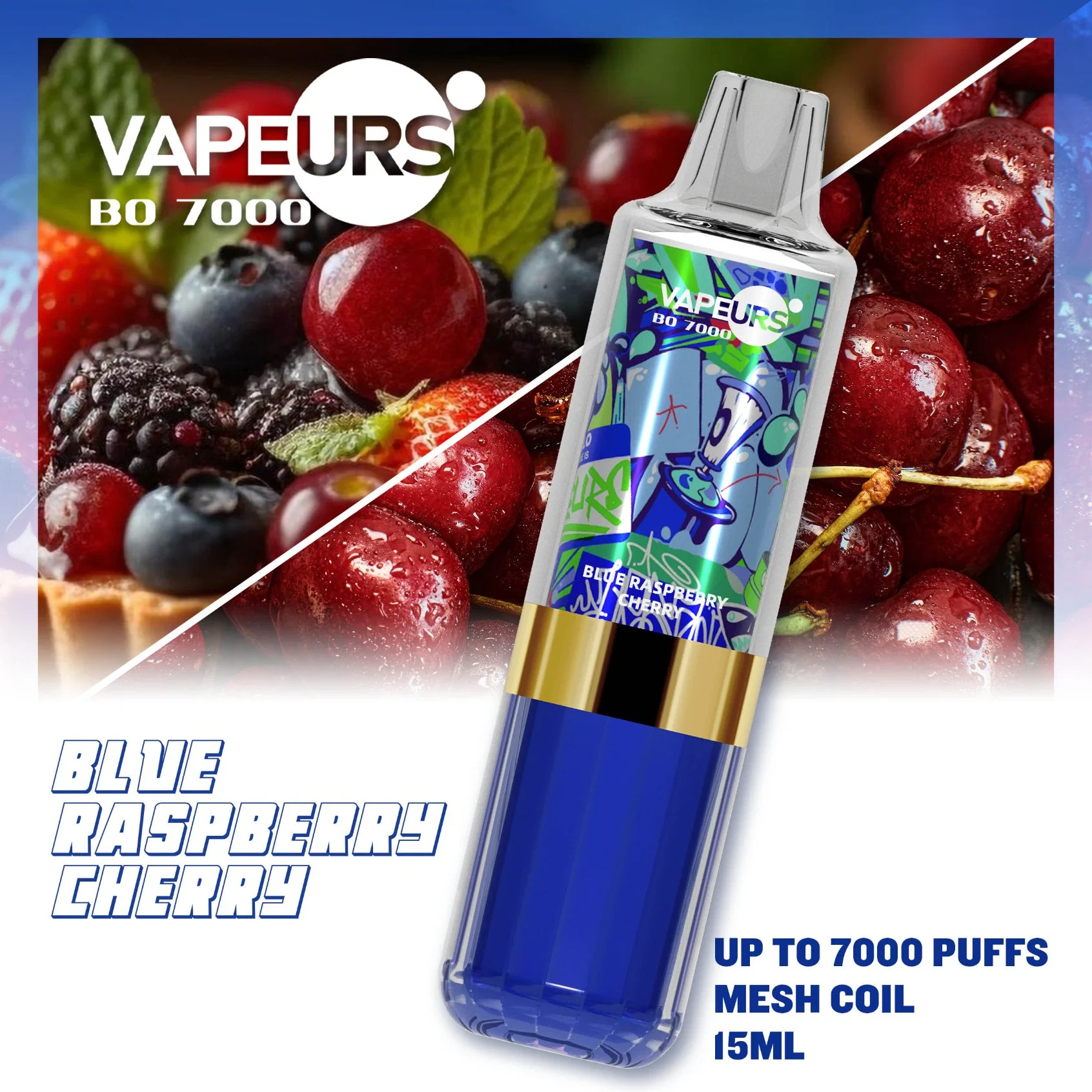 Vapeurs Bo7000 Puffs New Disposable/Chargeable Vape Battery Mint/Fruit Flavored USA Wholesale/Supplier