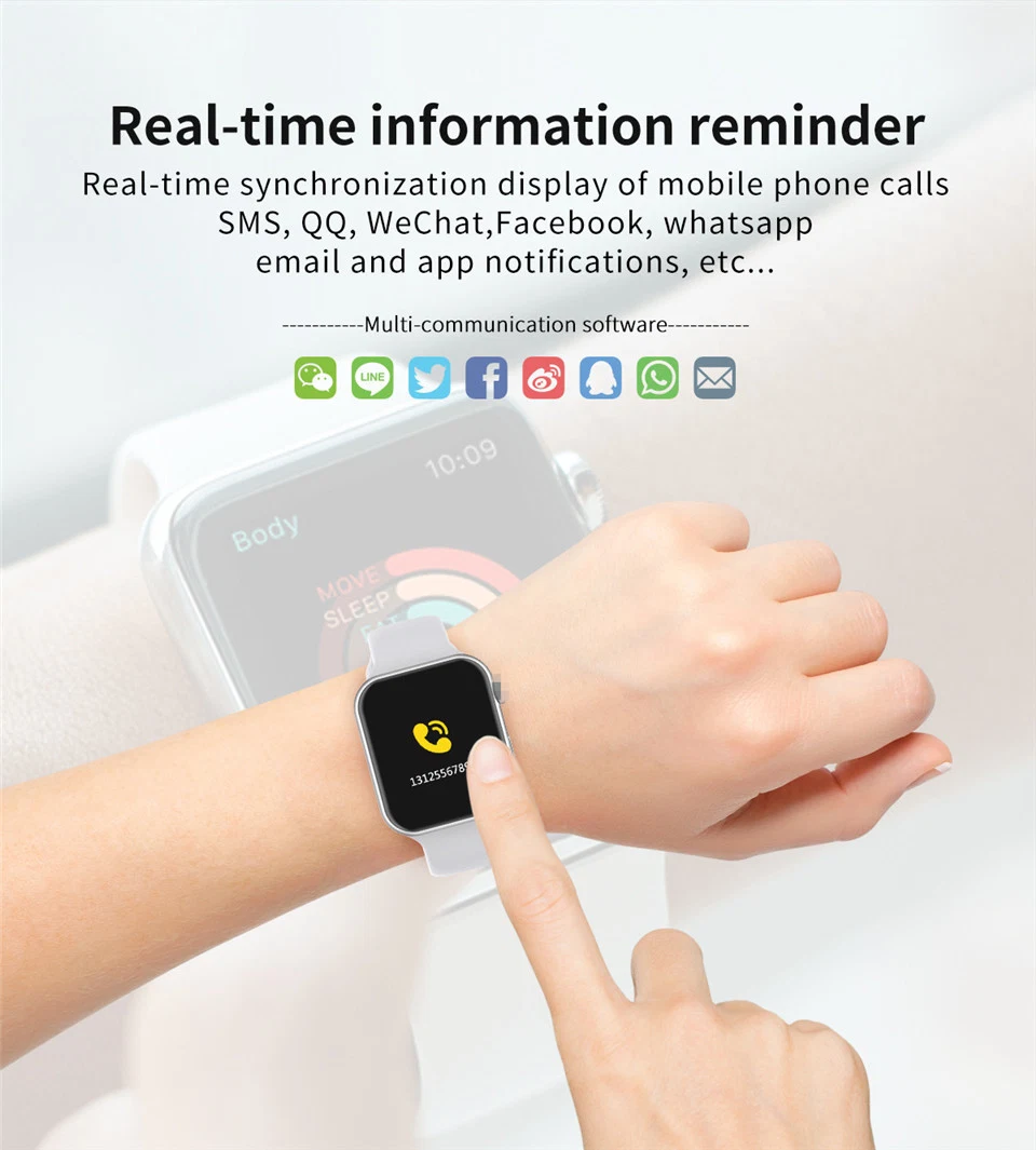T500 Bluetooth Full Touch Screen Smartwatch Heart Rate Monitor Waterproof IP67 Smart Bracelet