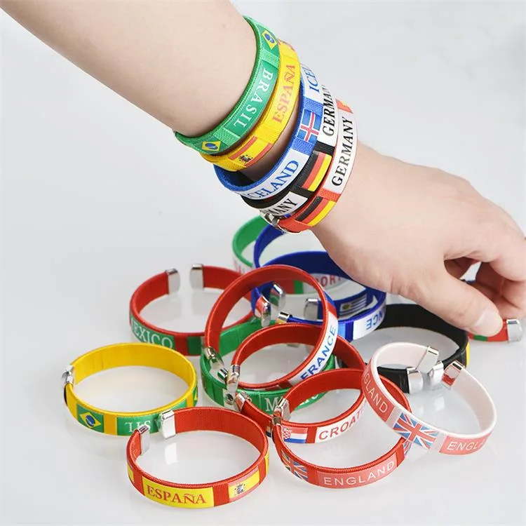 Football Team Gifts Custom ABS Wristband Promotion Polyester Bracelet