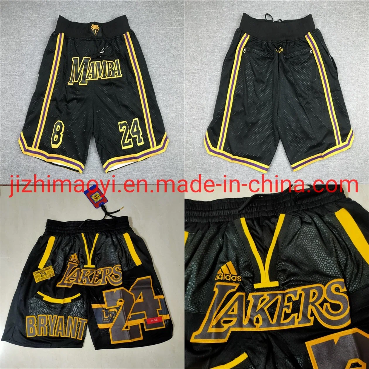 Pantalones cortos al por mayor Just Don Basketball N-B-a los Angeles Lakers Sportswear