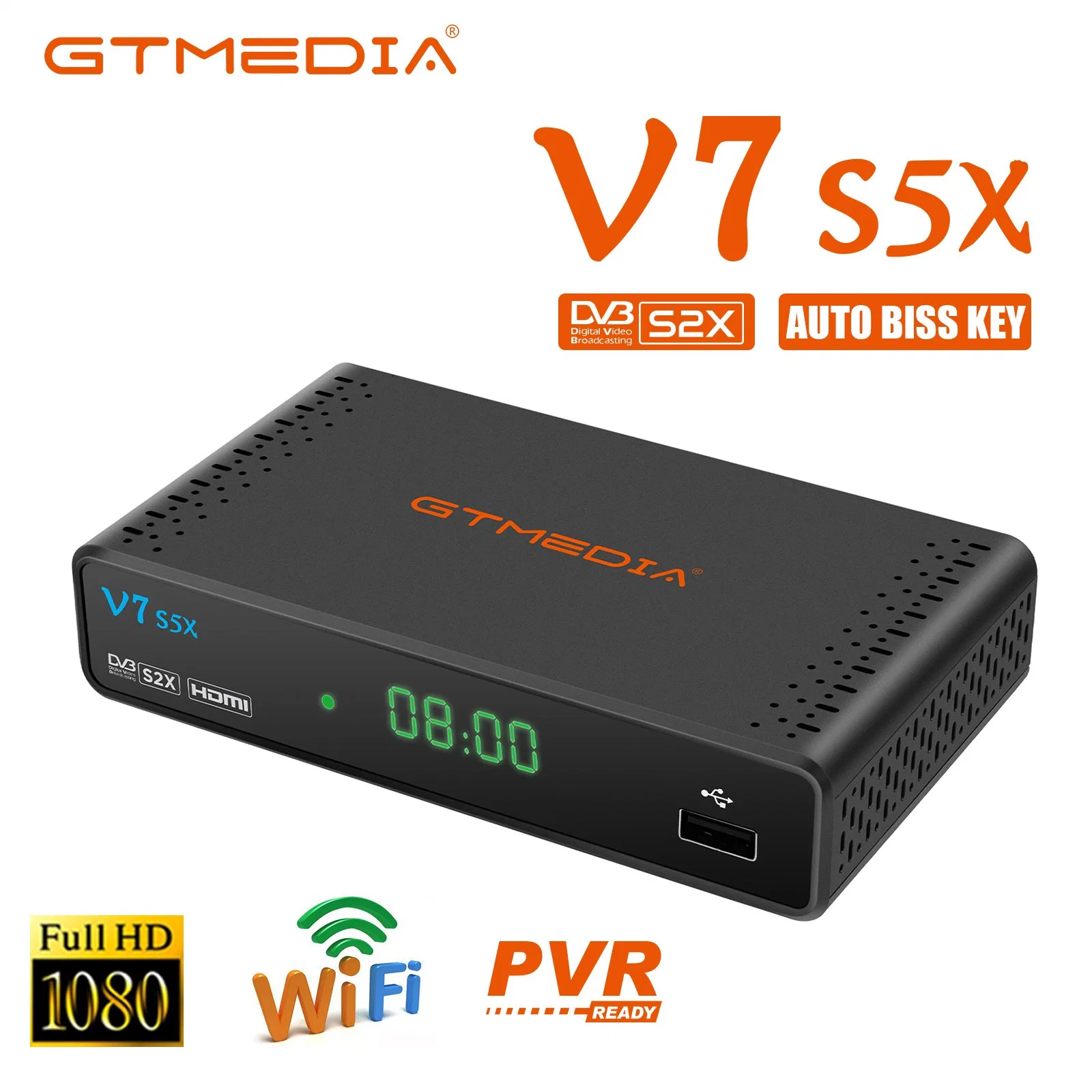 Nueva llegada Gtmedia V7 S5X DVB-S2X receptor de TV vía satélite Digital apoyo cccam, Newcam