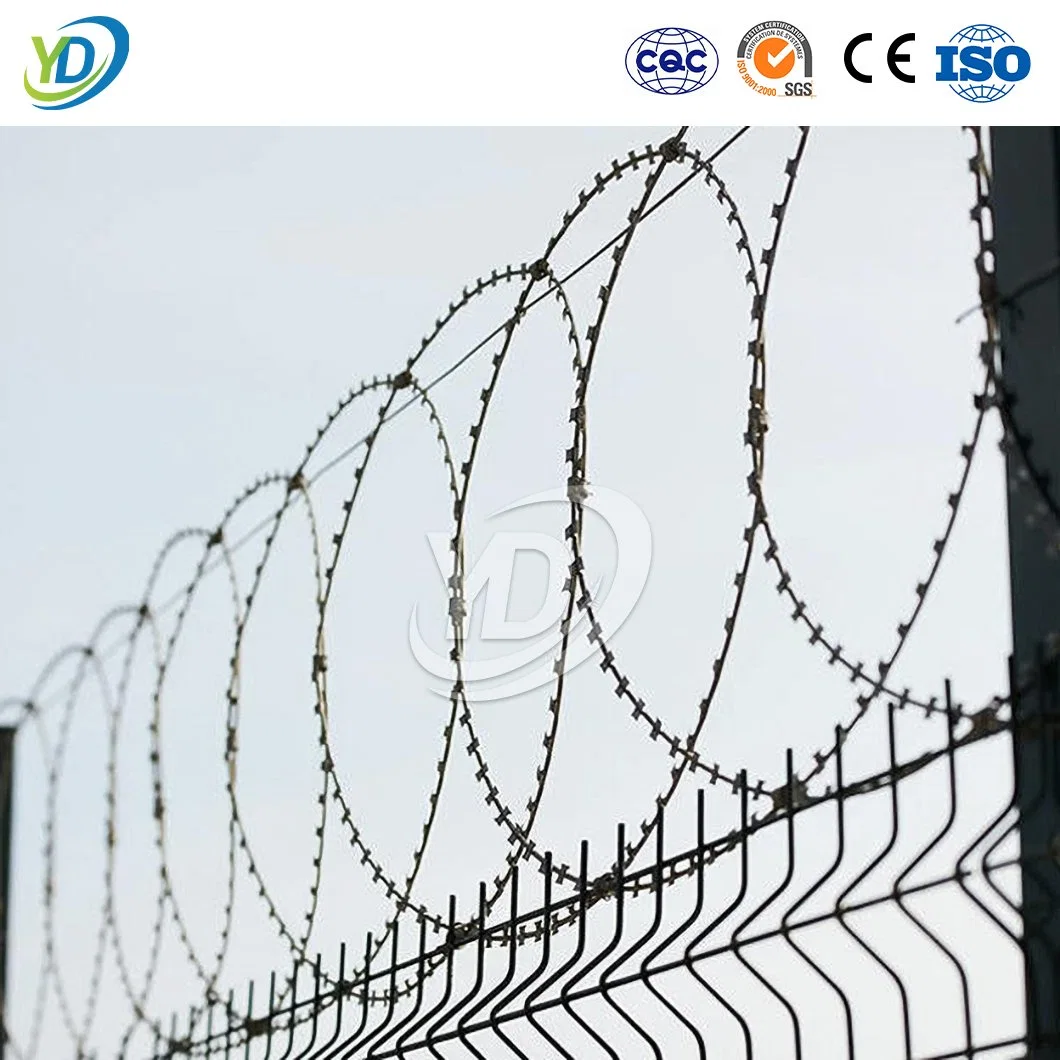 Yeeda Barbed Wire Farm Fence China Manufacturing 36 Inch Coil Diameter Razor Wire Blade Used for Anti Cut Anti Climb Fencing