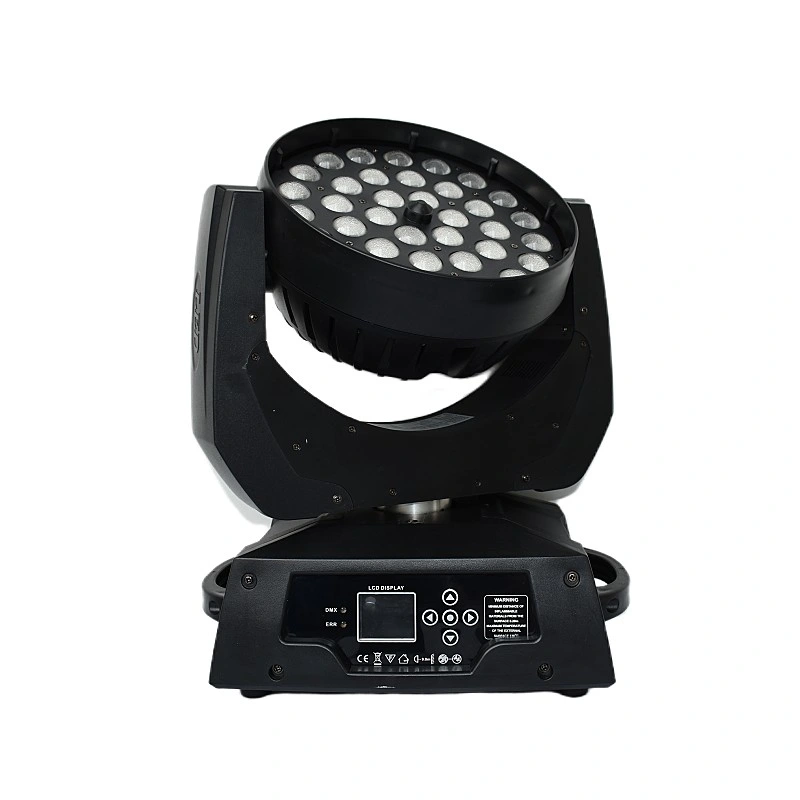 36*12W enfoque de lavado de cabeza en movimiento haz de zoom RGBW 4en1 LED Zoom Wash escenario de cabeza en movimiento