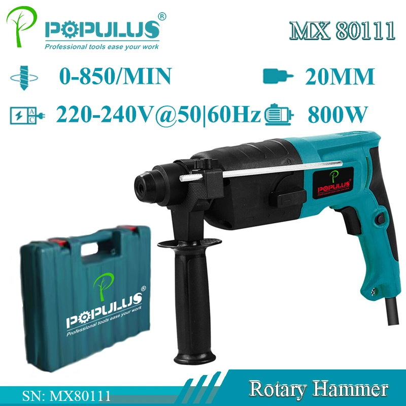 Populus New Arrival Industrial Quality Rotary Hammer Power Tools 800W Electric Hammer for Iran Market