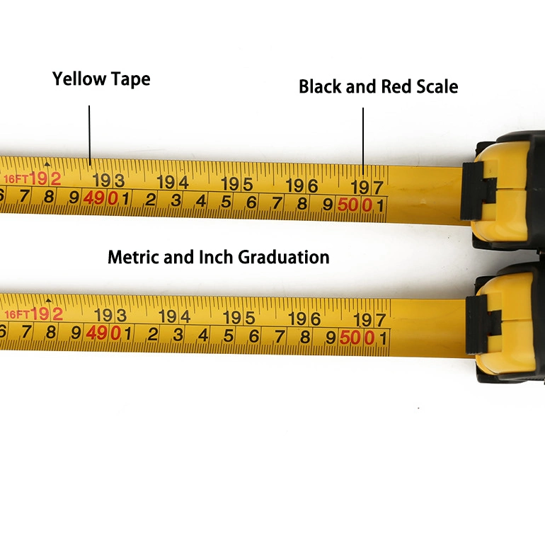 (5m/16ft) Precision Graduated Steel Measuring Tape Best Civil Construction Tool (RUT-019)