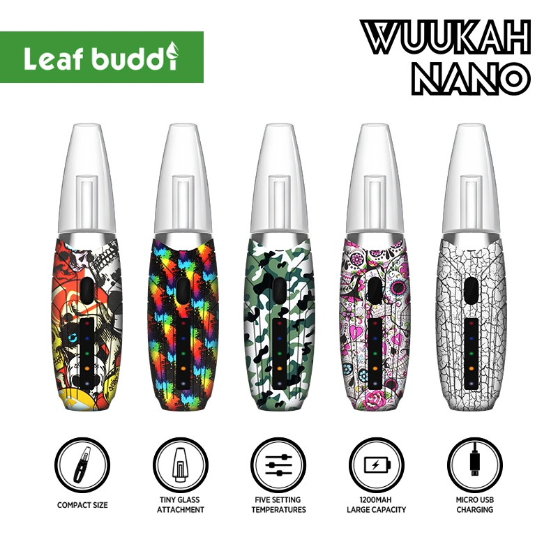 2021 Folhas Wuukah Buddi Nano Venda Quente Vapor Tubo de vidro das plataformas de DAB fumar produtos de vidro por grosso e distribuição vaporizador personalizado de feltro