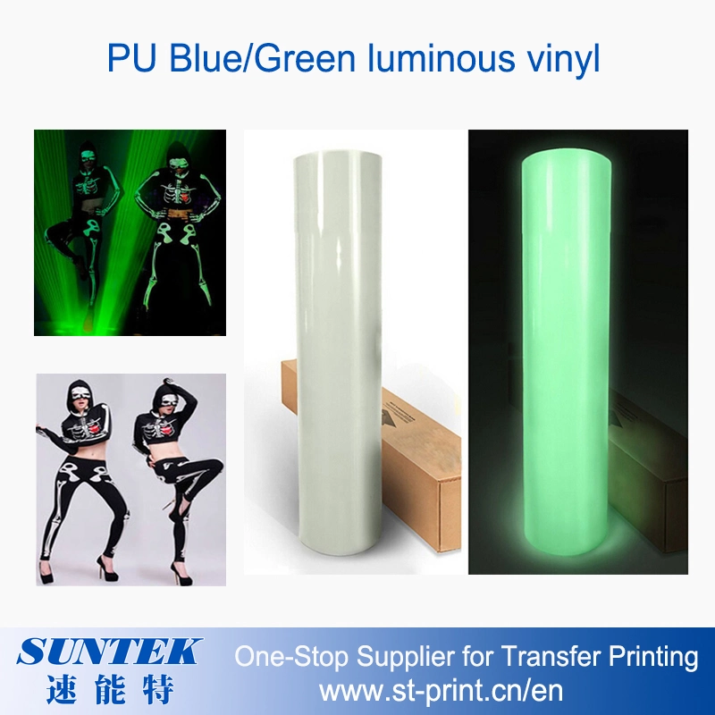 Luminous Heat Transfer Vinyl Blue/Green for Garment/Clothing