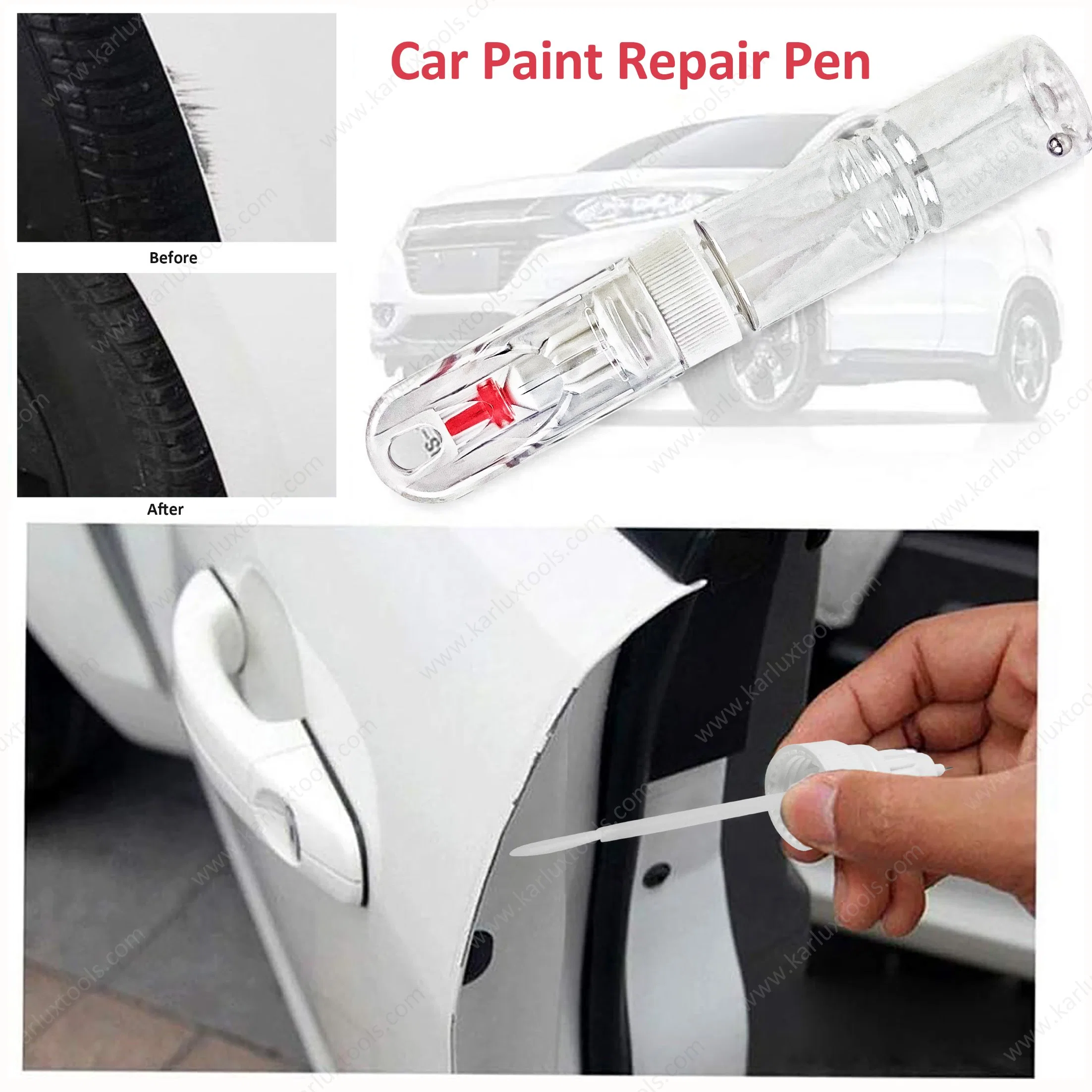 Pinceau de précision 20 ml Stylo à pointe Applicateur de retouche Stylo de peinture pour réparer les éclats de peinture automobile, les rayures et les réparations de détails de voiture.