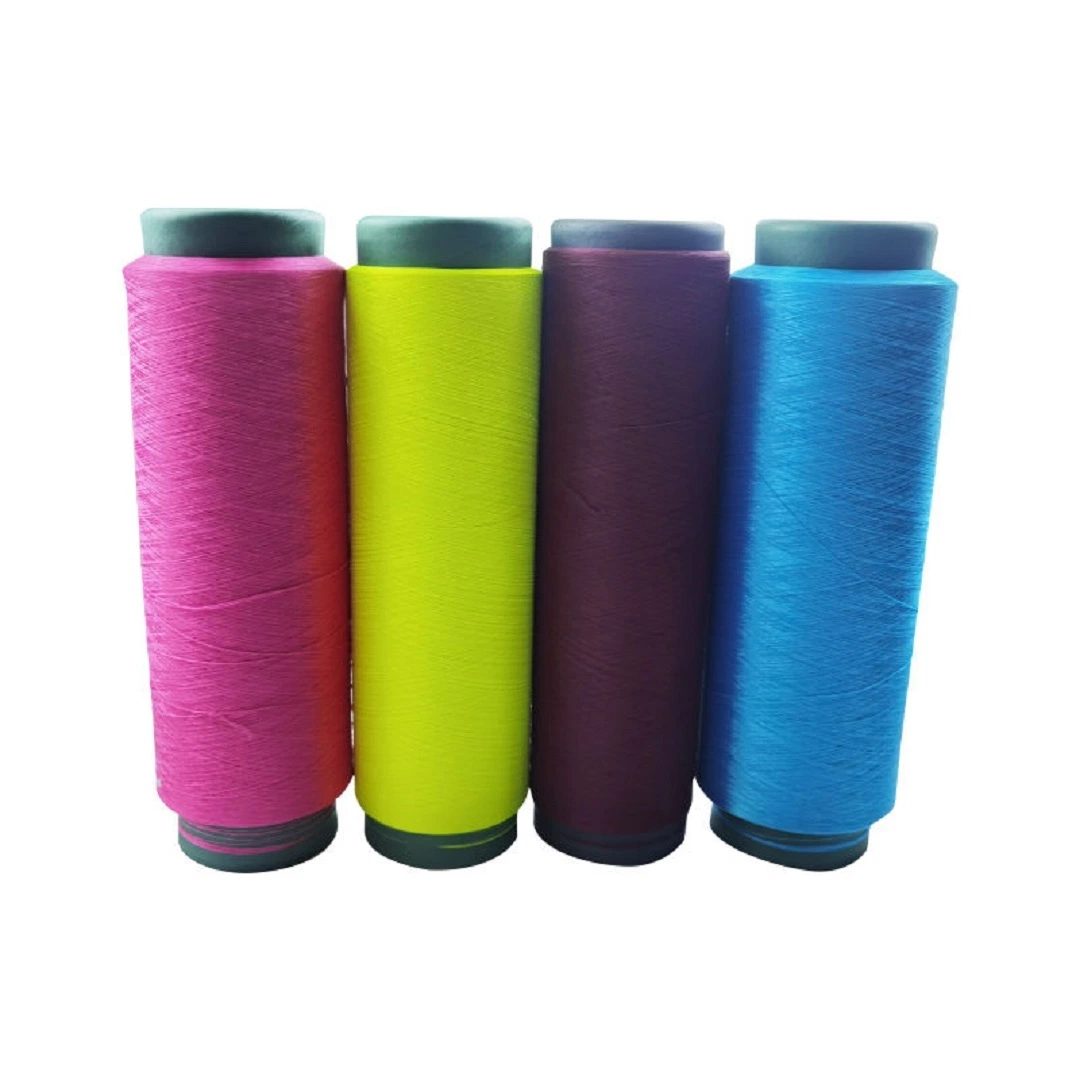 Fils de polyester DTY Dope teints DTY 150D/96f/2 S+Z entremêlés de tissage de fils à tricoter