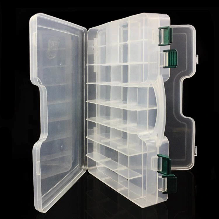 Topwin Double Sided Fishing Tackle Box 29.5*19*6cm Compartments Lure Hook Storage Box Fishing Plastic Storage Case