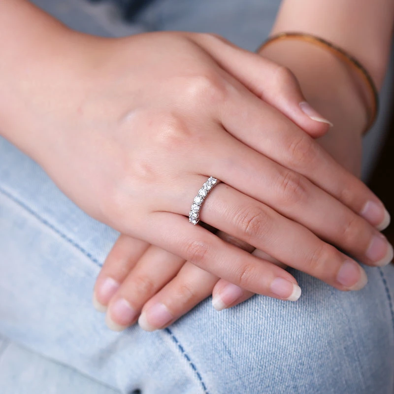 Luxury Jewelry 18K White Gold Lab Created Diamond Wedding Engagement Ring for Women