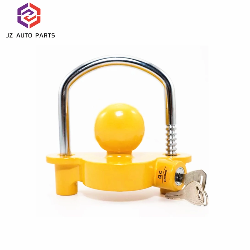 Professional 5/8'' Yellow Tow Bar Trailer Ball Hitch Coupler Lock Trailer Parts