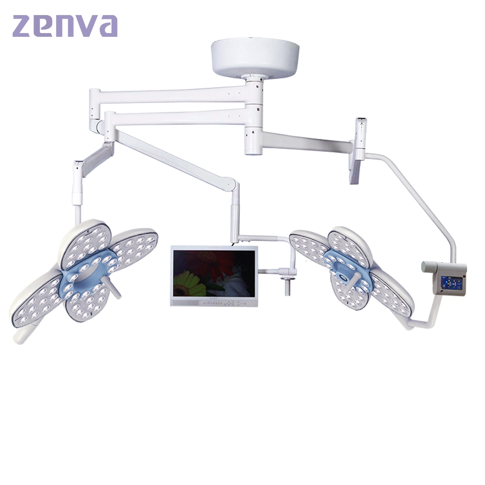 Hospital Instrument Operation LED Surgical Shadowless Double Dome Surgical Ot Light with Monitor