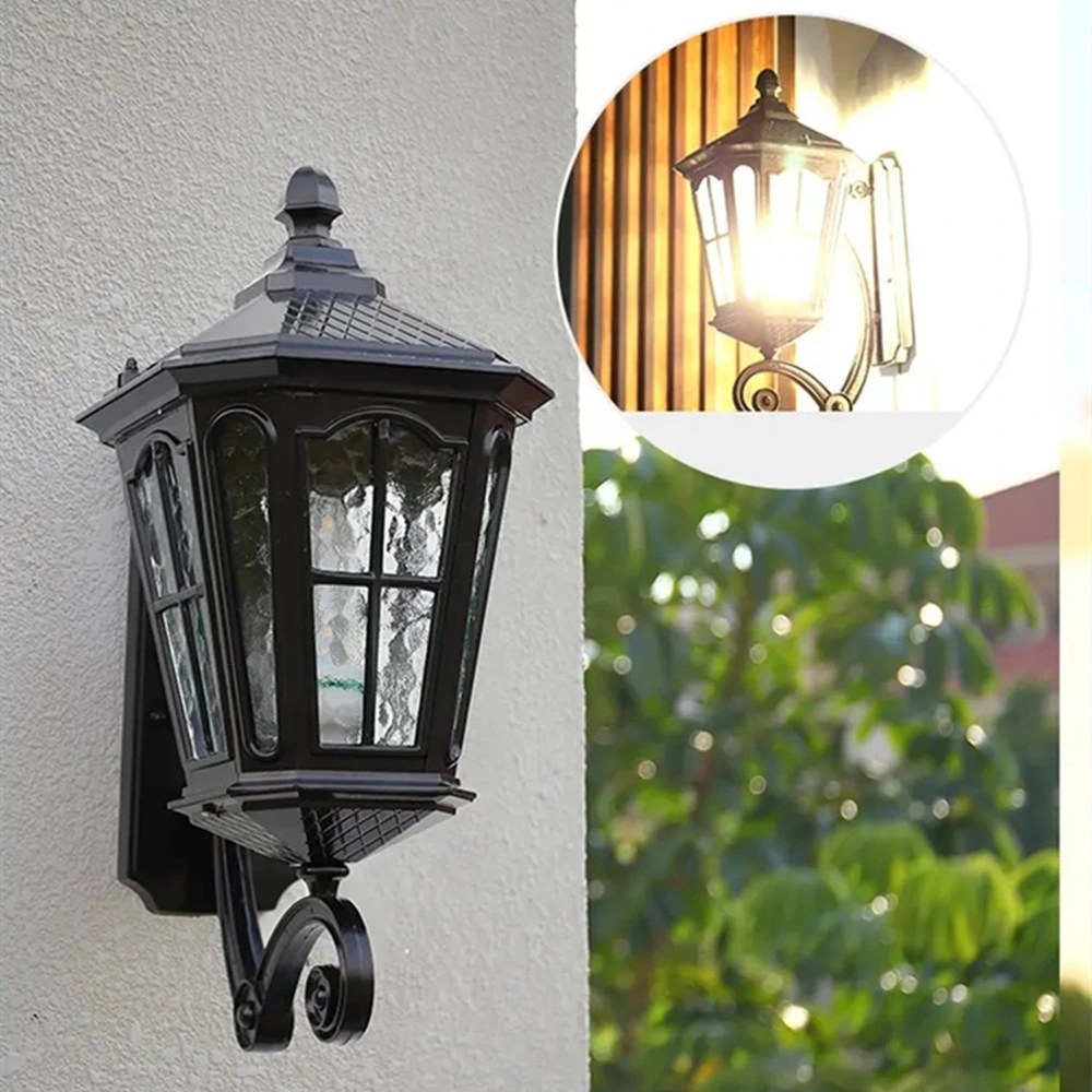 Fábrica directa de aluminio de alta calidad clásica pared Luminaire moderno Antique Lámpara de pared de jardín LED Solar Fence Outdoor Wall Light