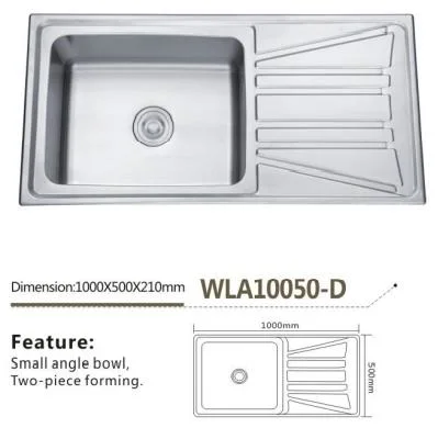 Commercial Stainless Steel Bathroom/Kitchen Sink Basin with Drain Board