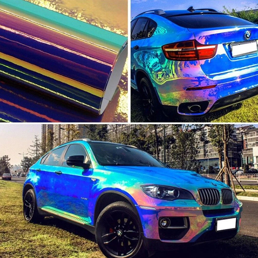 Автомобиль винил обертывание ПЭТ автомобиль украшение небесно-голубой Rainbow Neo Наклейка с наклейками из виниловой пленки без пузырьков Chrome
