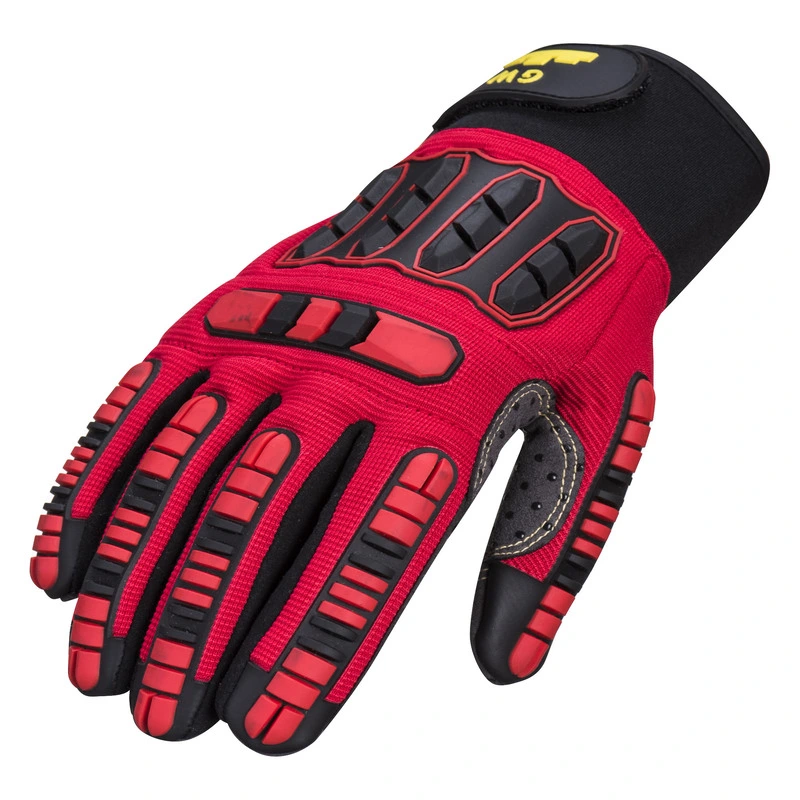 Heavy Duty Mechanical Cut Resistant Red Anti-Slip Mechanic Work Gloves