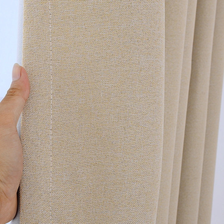 Thickened Solid Linen Curtain Flower Twist Linen Cotton Linen Cloth High Shading Custom Curtain Finished Product