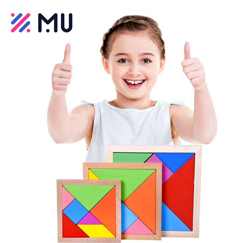 Early Educational Wooden Tangram Early Brain Training Geometry Puzzle Kid Toy
