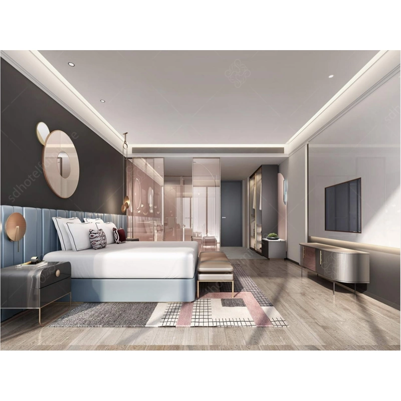 Hôtel de Luxe Chambre à coucher Mobilier de l'Intérieur chinois fait sur mesure en usine Hôtel 5 étoiles Chambre fournisseur