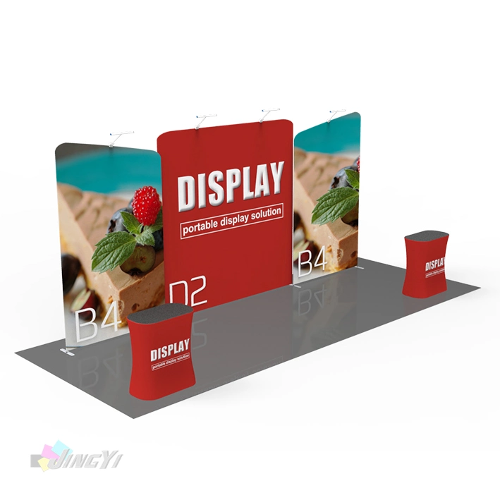 Customized Print LOGO Trade Show Exhibition Event Aluminum Portable Tension Fabric POP up EZ Tube Advertising fast show Display Stand