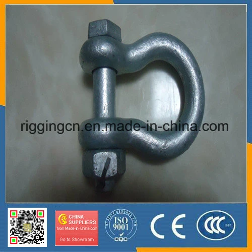 Vente chaude Chinois Prix bon marché de bonne qualitégalvanisé Nous Hot Forged Safety Bow Shackle avec écrou G2130.