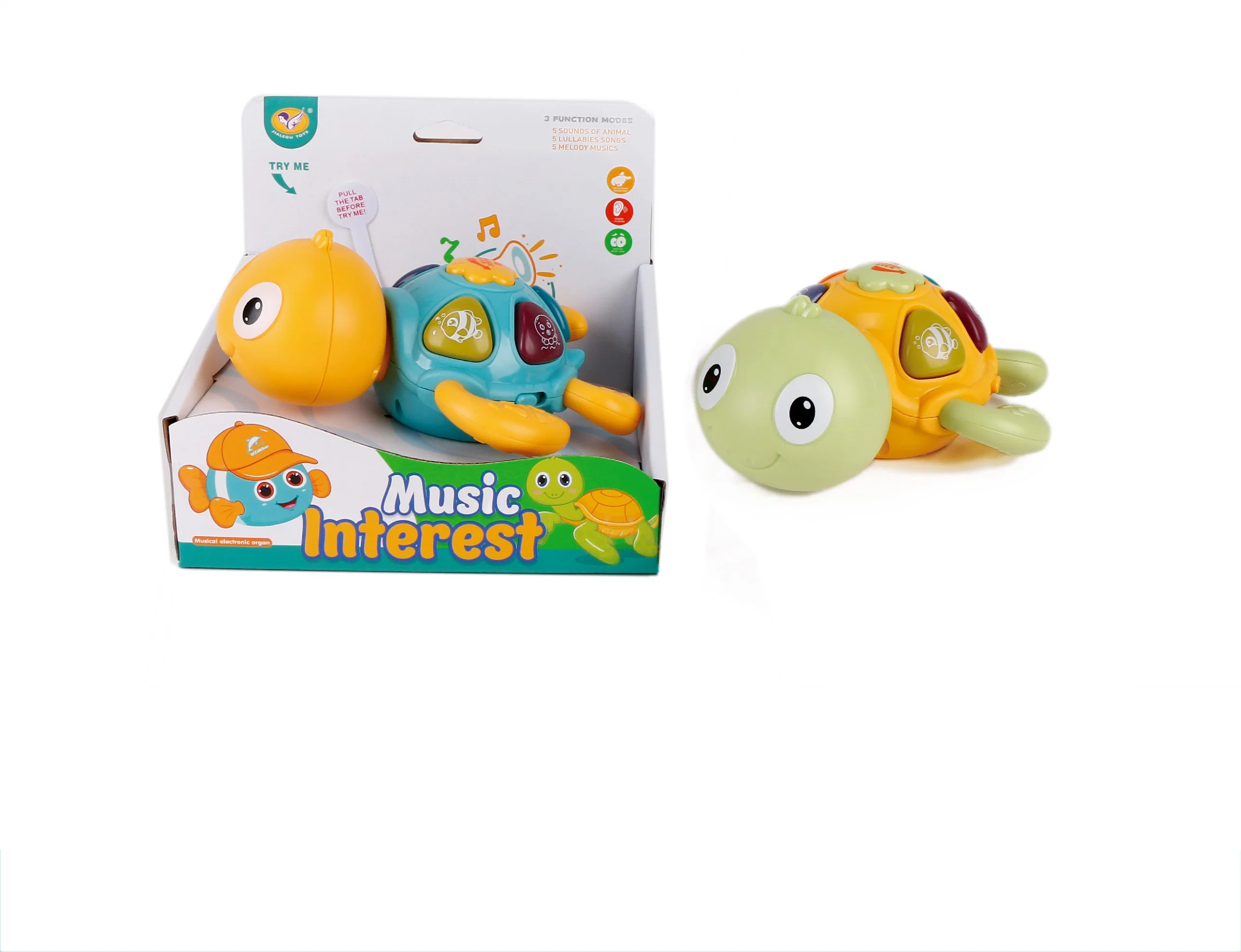 QS Baby Educational Intellectual Battery Operate Toys B/O Turtle Animals Music Player Turtle Toy with Lights and Action Functions