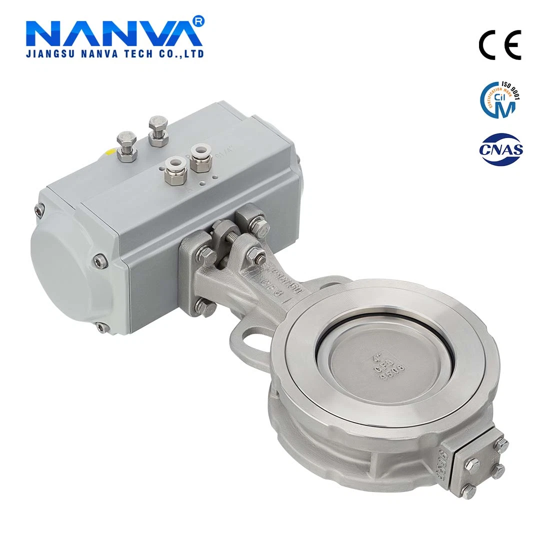 Pneumatic Butterfly Valve High Performance Double Eccentric Clamping Butterfly Valve PTFE Seal