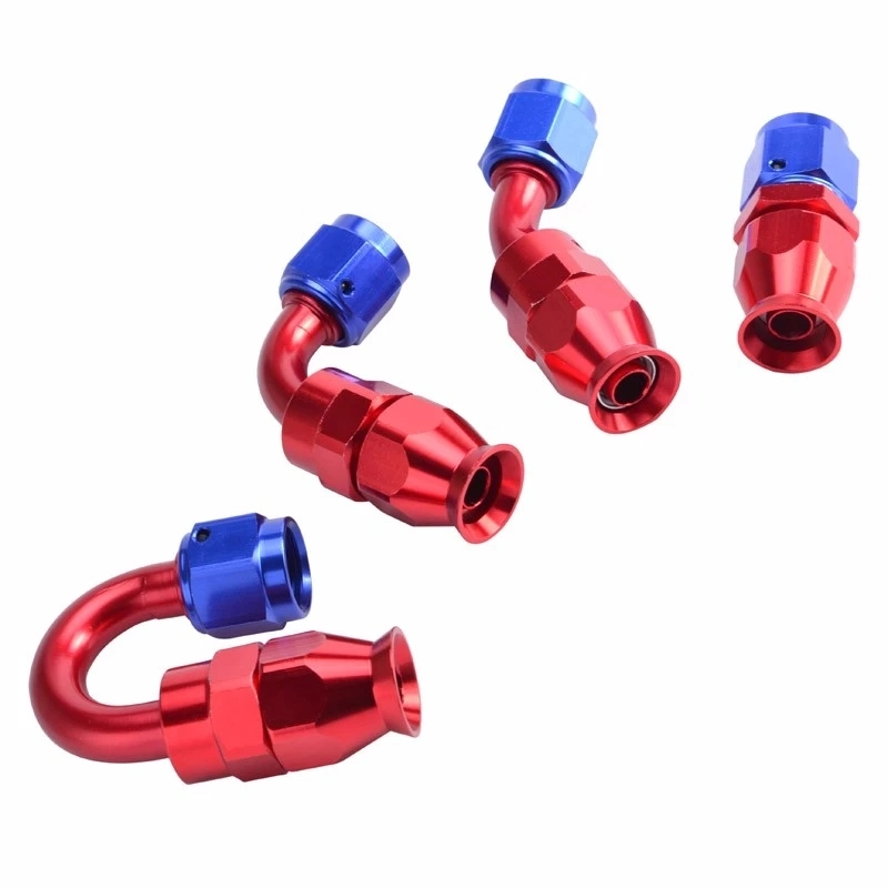 Anodized Oil Fuel Barb Forged CNC Machine Aluminum Hose End Insert An6 45 Deg Push on Push Lock Fitting Adapter