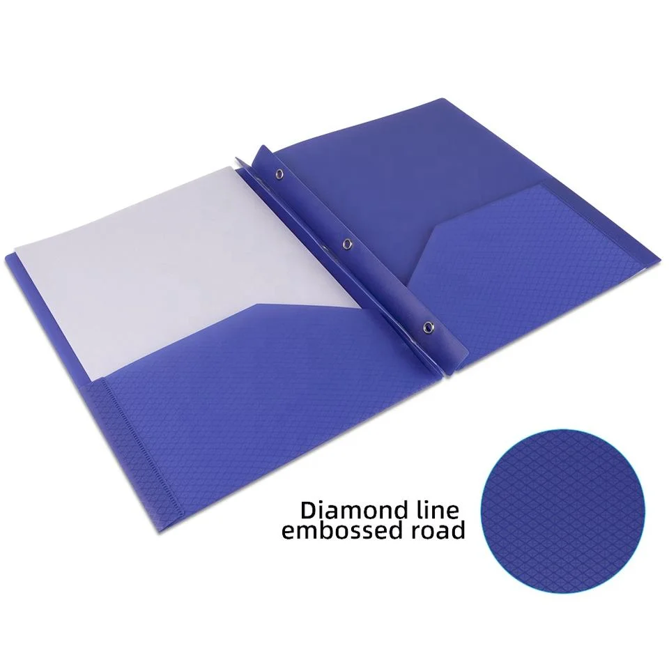 Customized Promotional Colored Plastic File Folder with Fastene