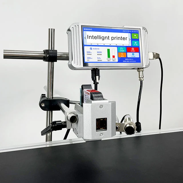 Código de barras online Código de barras QRcode Data de validade Código de lote jato de tinta Máquina de codificação impressora a jato de tinta TIJ para frasco de saco de plástico