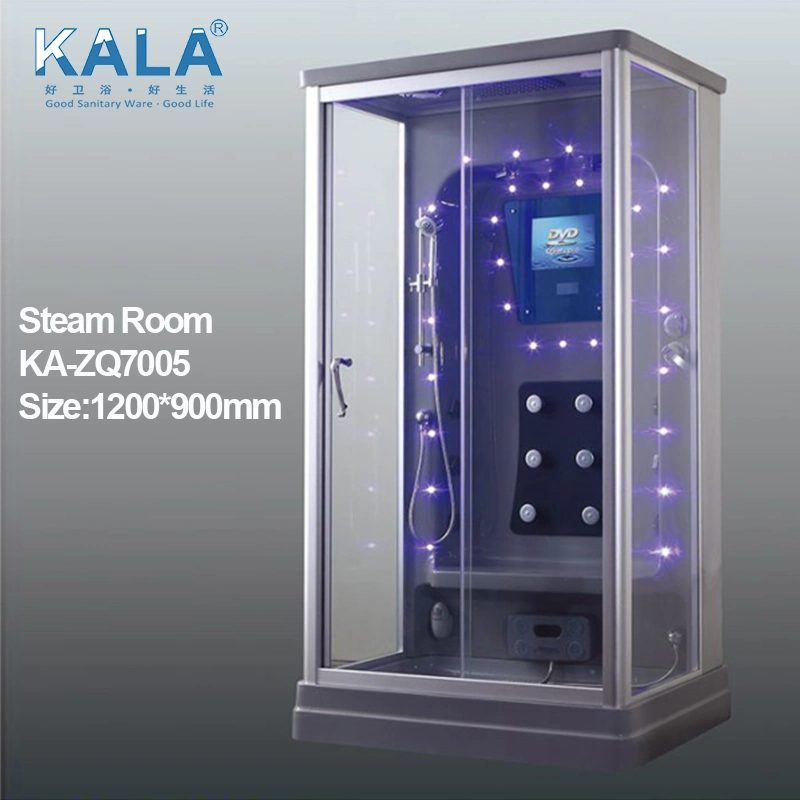 Luxury Steam Shower Room Simple Design Purple Glass with Tray