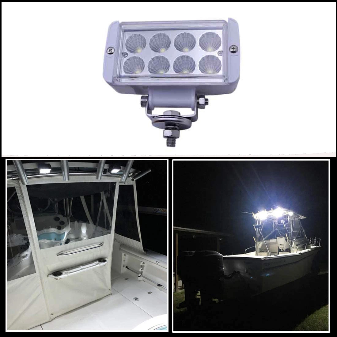 12V 24V Boat Flood Lights Super Bright Boat Headlight for Night Fishing