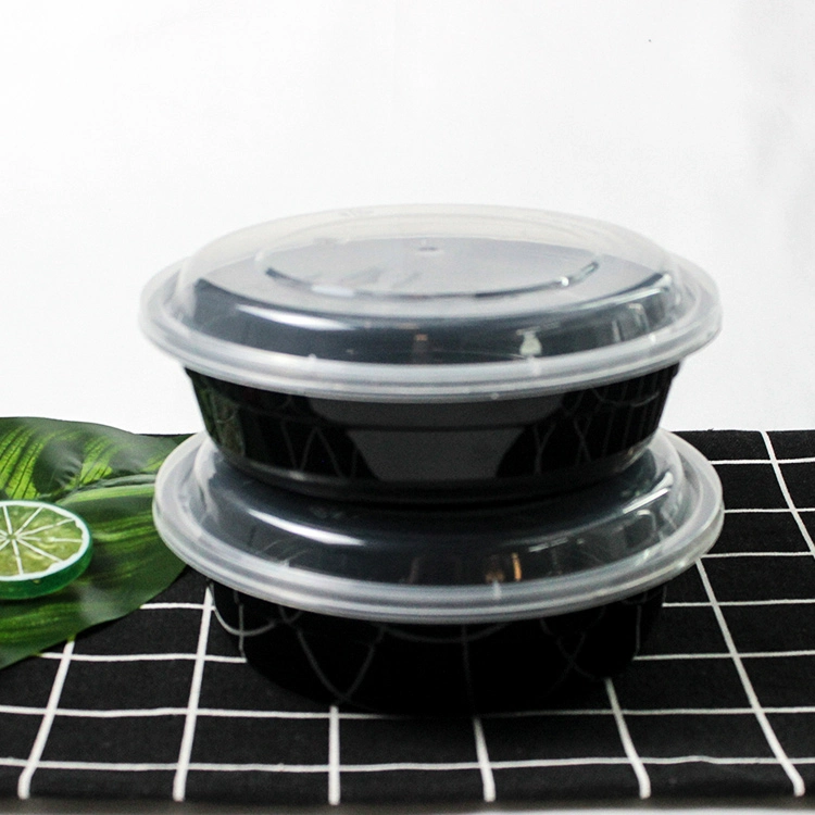 Customzied Color Disposable Plastic Takeaway Food Container PP 32oz Round Bowl with Lid